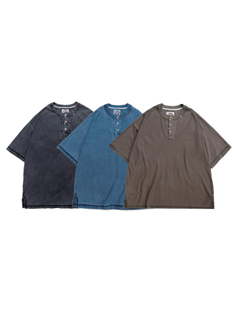 STONE WASH Henley Tee