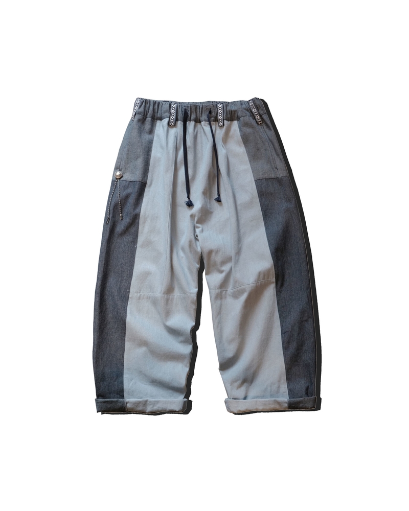 Gradient patchwork pants
